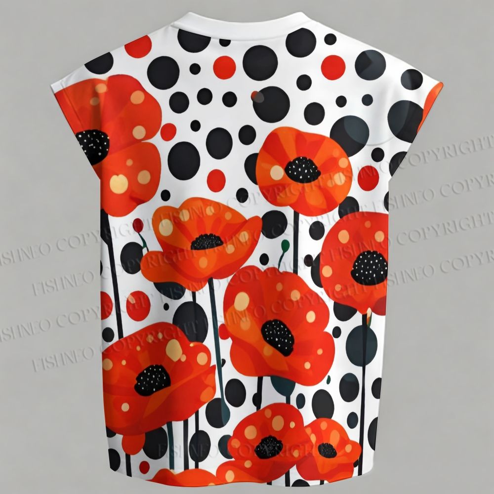 Japanese Yayoi Kusama Flower Sleeveless Tank Top & Elasticated Trousers pants Two-Piece
