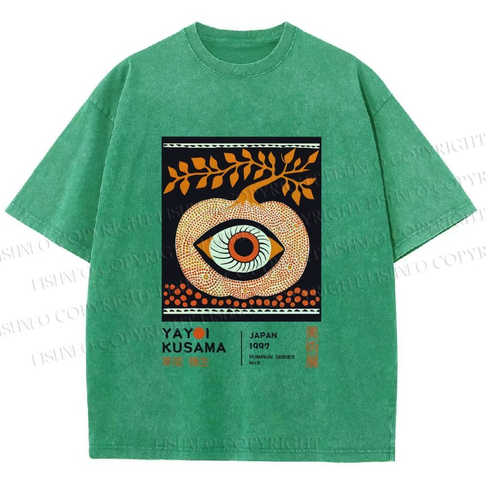 Unisex Yayoi Kusama Halloween Pumpkin Printed Washed Tee
