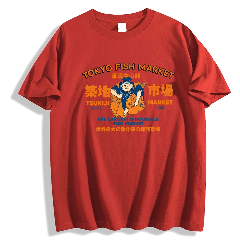 Tokyo Tsukiji Market Cotton casual T-shirt