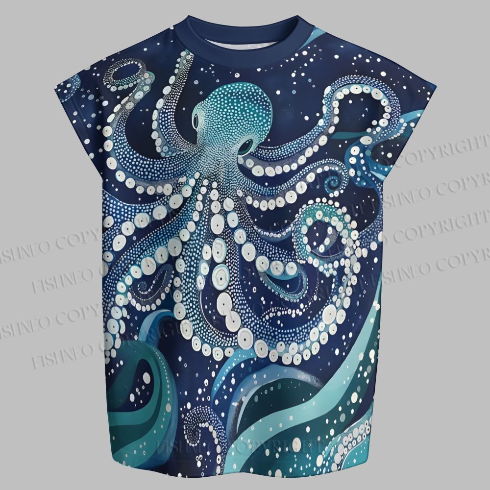Yayoi Kusama Octopus Sleeveless Tank Top & Elasticated Trousers pants Two-Piece Streetwear Set