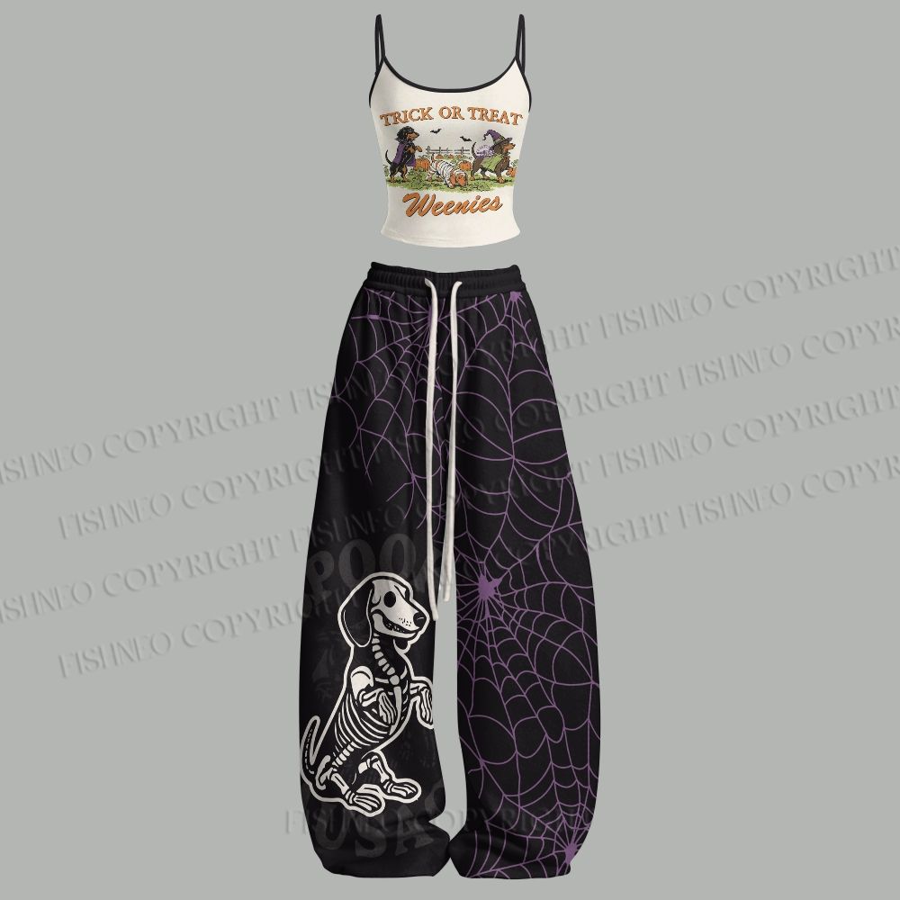 Halloween Dachshund Top & Elasticated Trousers Two-Piece Set