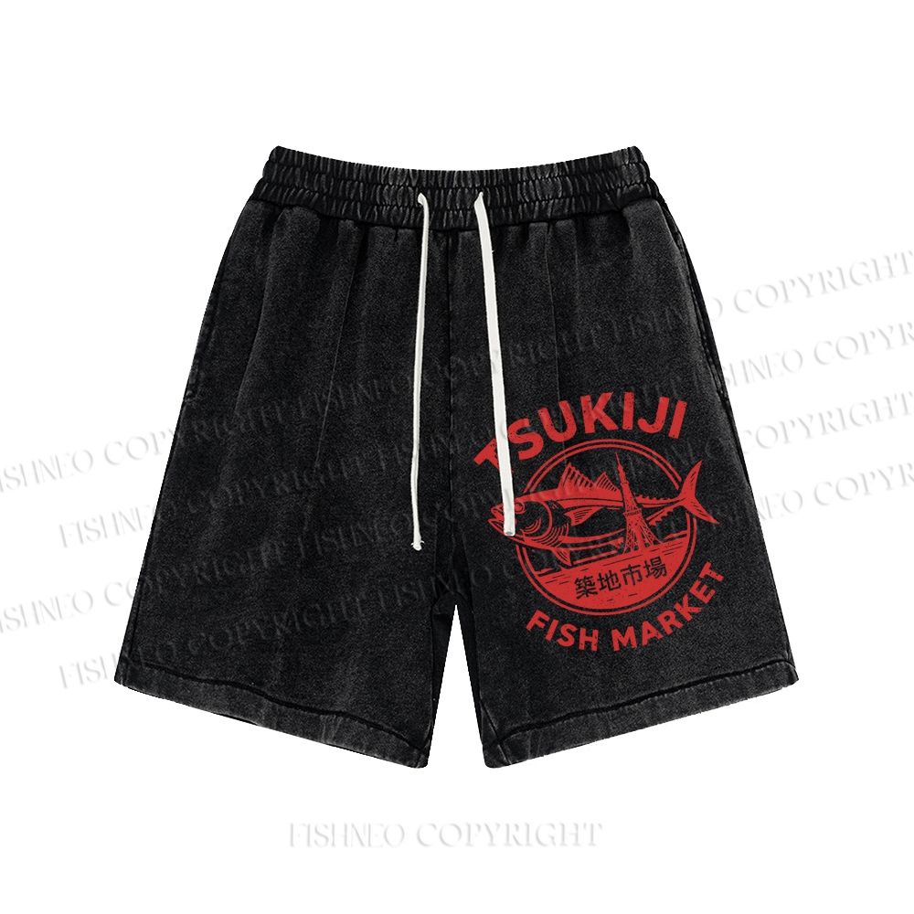 Unisex Tsukiji Fish Market Washed Shorts
