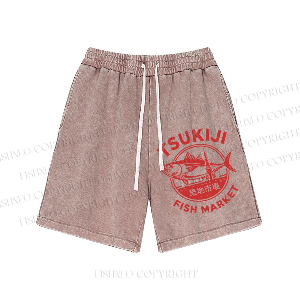 Unisex Tsukiji Fish Market Washed Shorts
