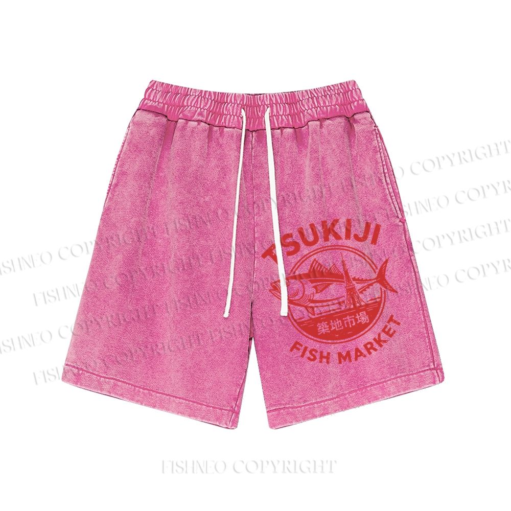 Unisex Tsukiji Fish Market Washed Shorts