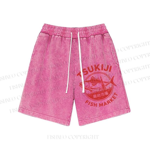 Unisex Tsukiji Fish Market Washed Shorts