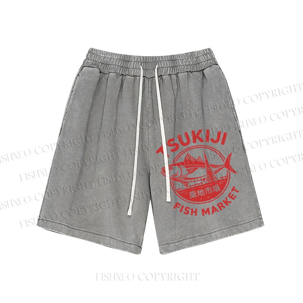 Unisex Tsukiji Fish Market Washed Shorts