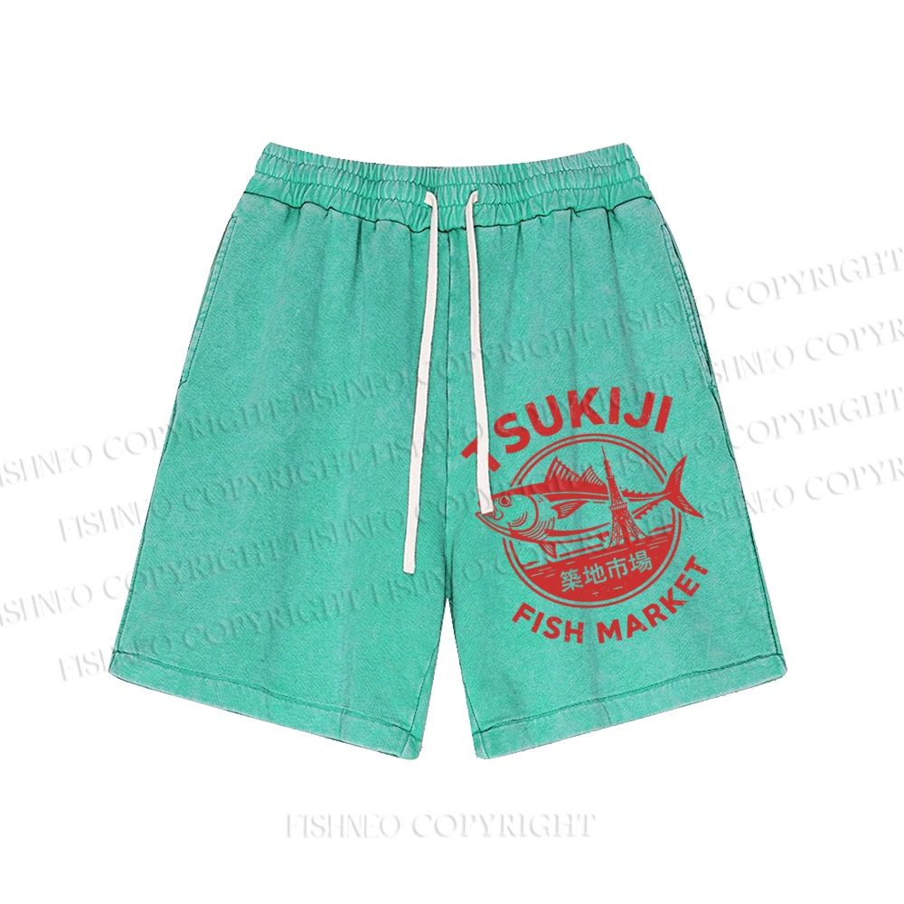 Unisex Tsukiji Fish Market Washed Shorts