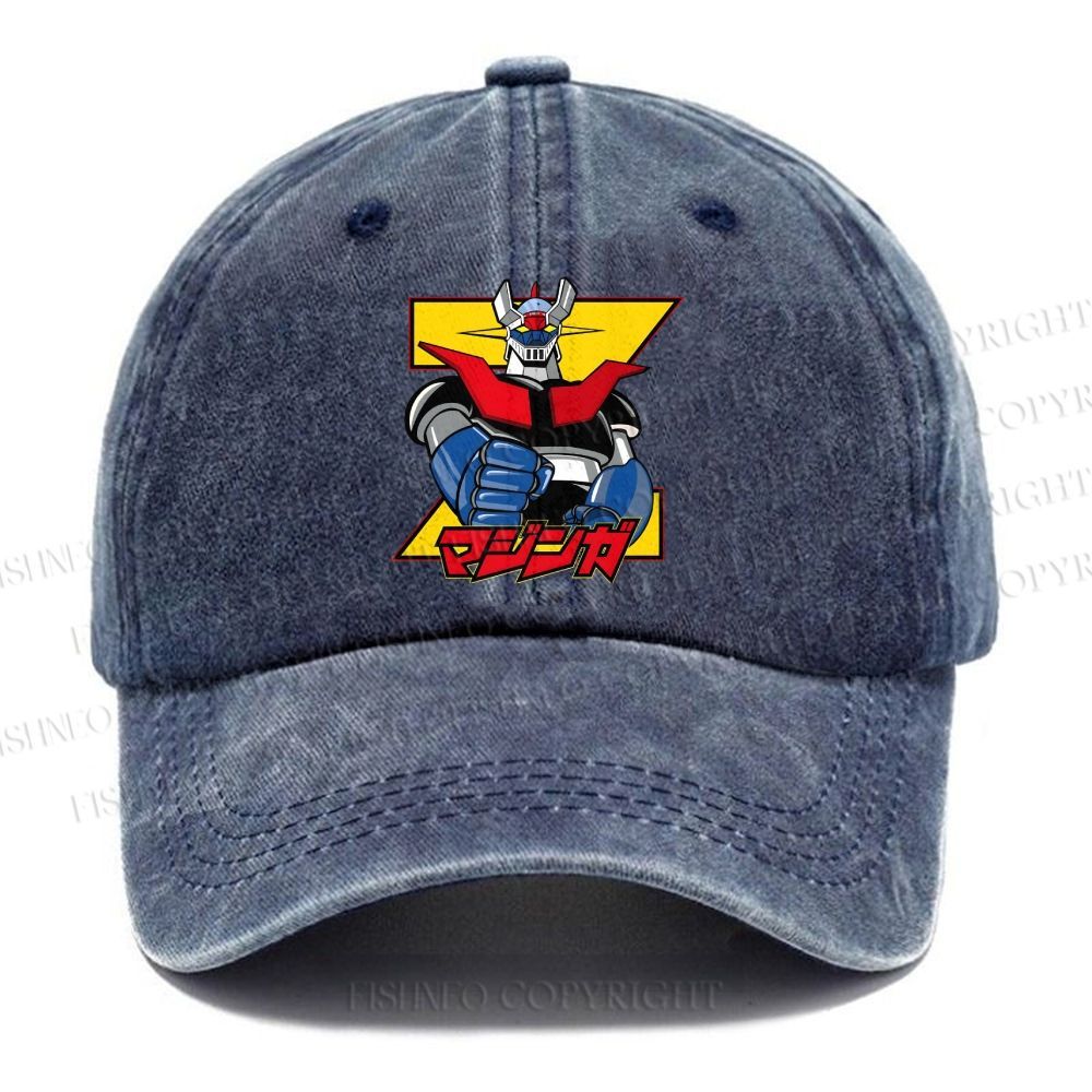 Unisex Vintage Mazinger Grendizer Casual Washed Cap