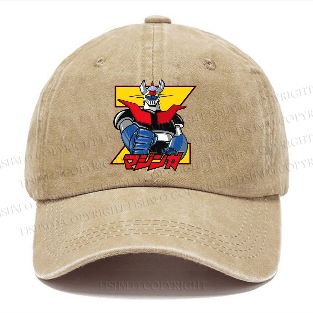 Unisex Vintage Mazinger Grendizer Casual Washed Cap