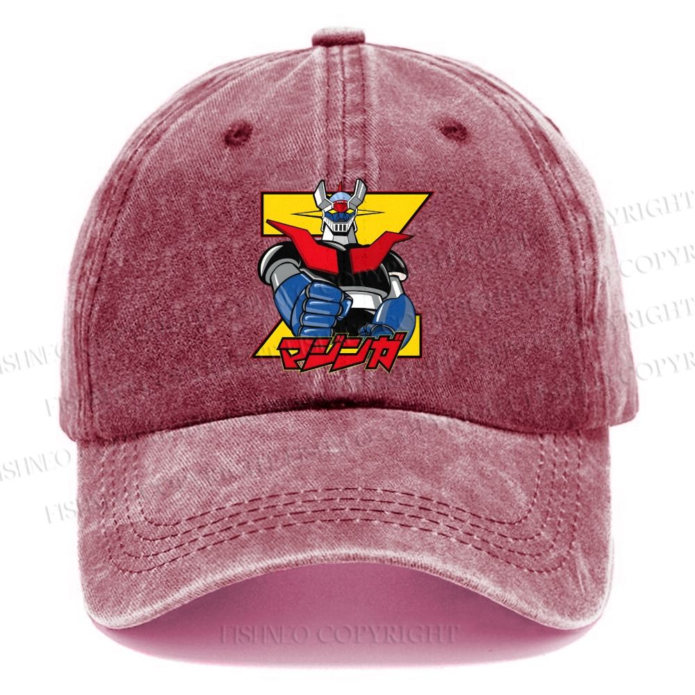 Unisex Vintage Mazinger Grendizer Casual Washed Cap