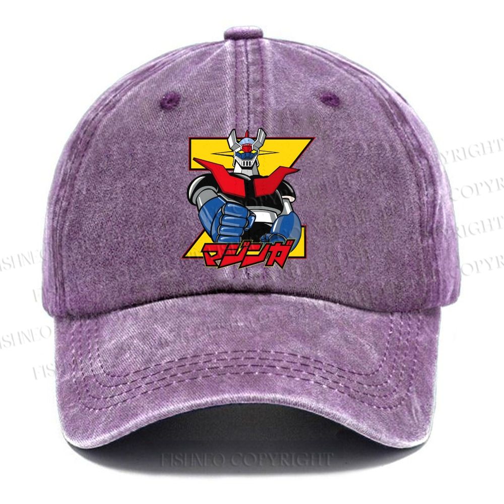 Unisex Vintage Mazinger Grendizer Casual Washed Cap