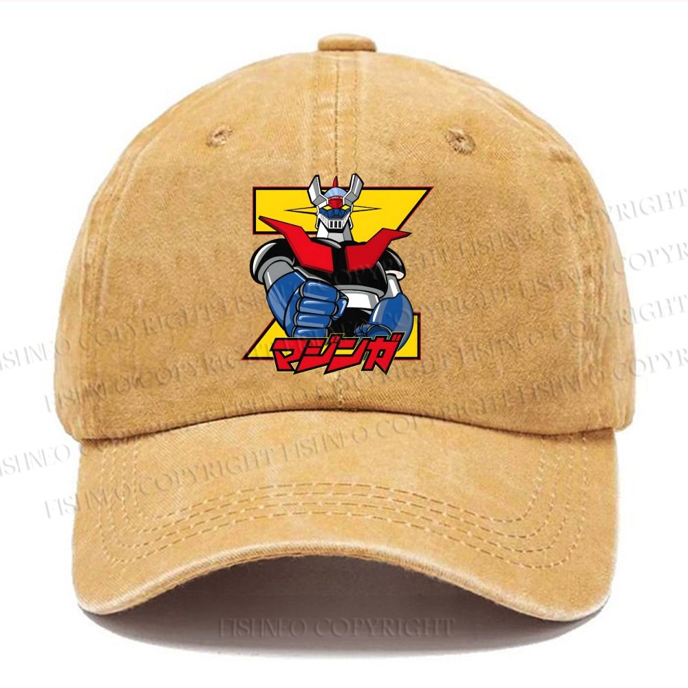 Unisex Vintage Mazinger Grendizer Casual Washed Cap