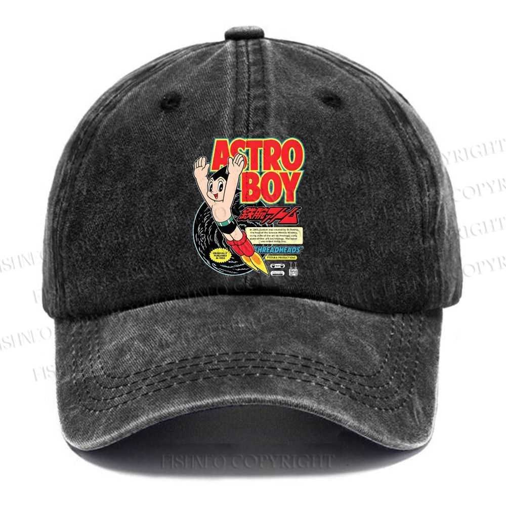 Unisex Vintage Astro Boy Casual Washed Cap