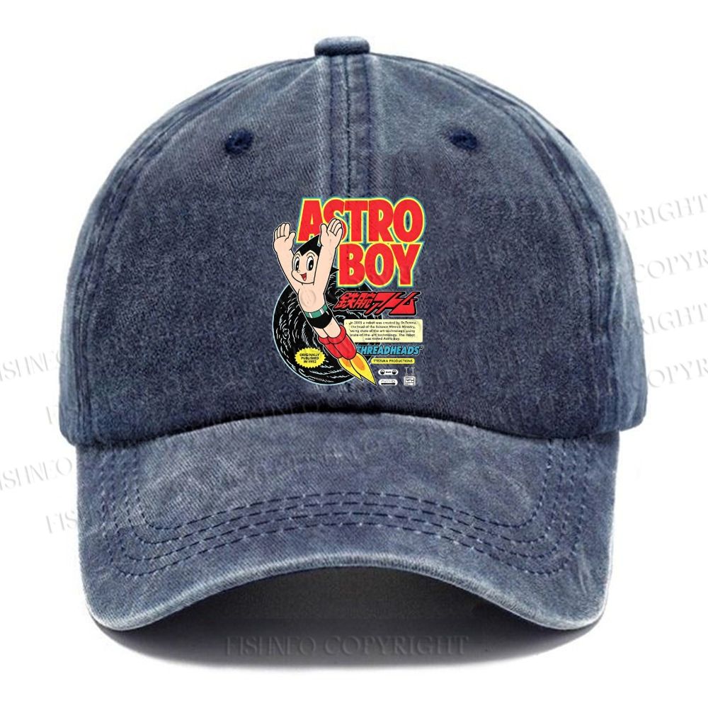 Unisex Vintage Astro Boy Casual Washed Cap