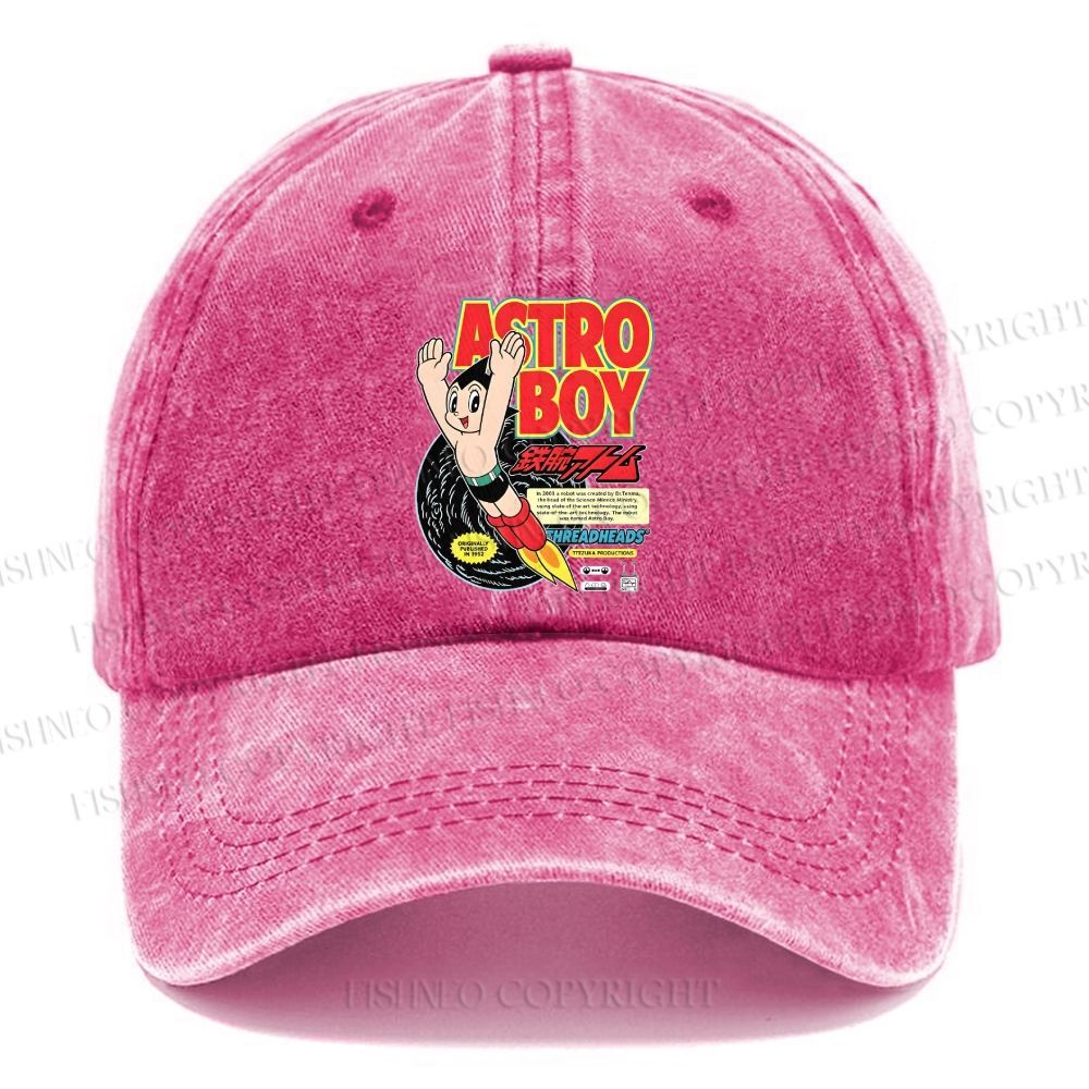 Unisex Vintage Astro Boy Casual Washed Cap