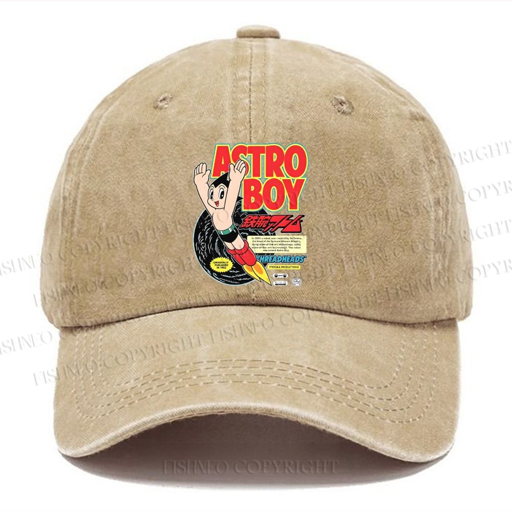 Unisex Vintage Astro Boy Casual Washed Cap