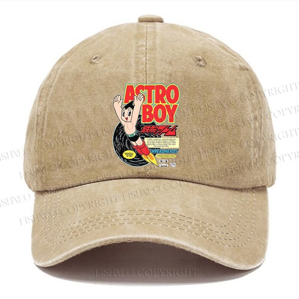 Unisex Vintage Astro Boy Casual Washed Cap