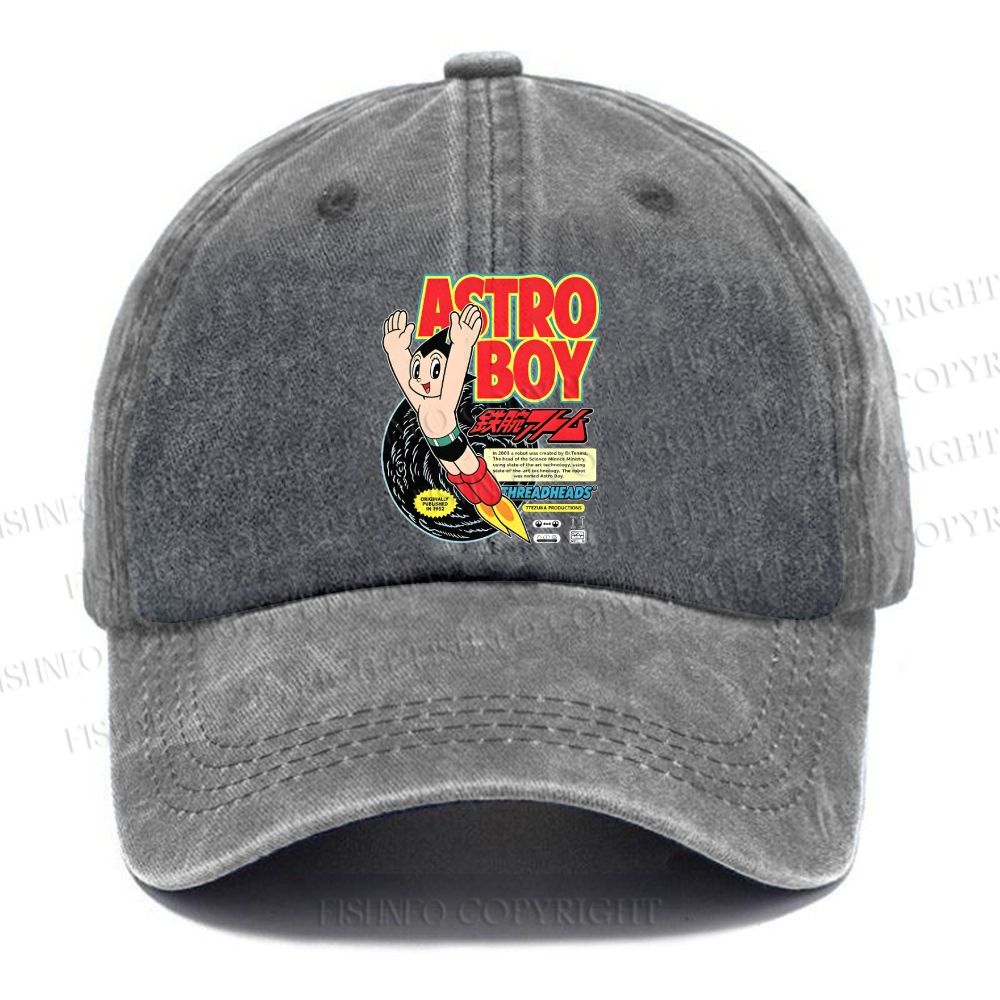 Unisex Vintage Astro Boy Casual Washed Cap