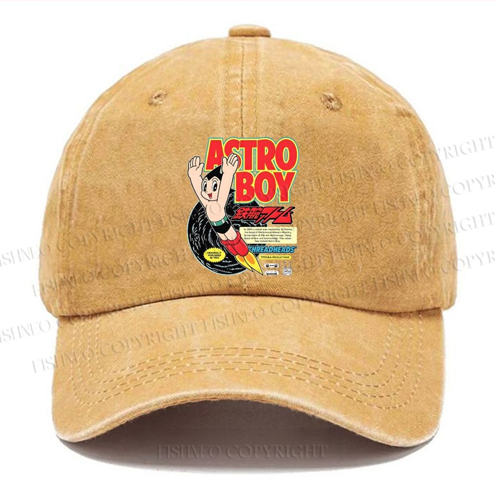 Unisex Vintage Astro Boy Casual Washed Cap
