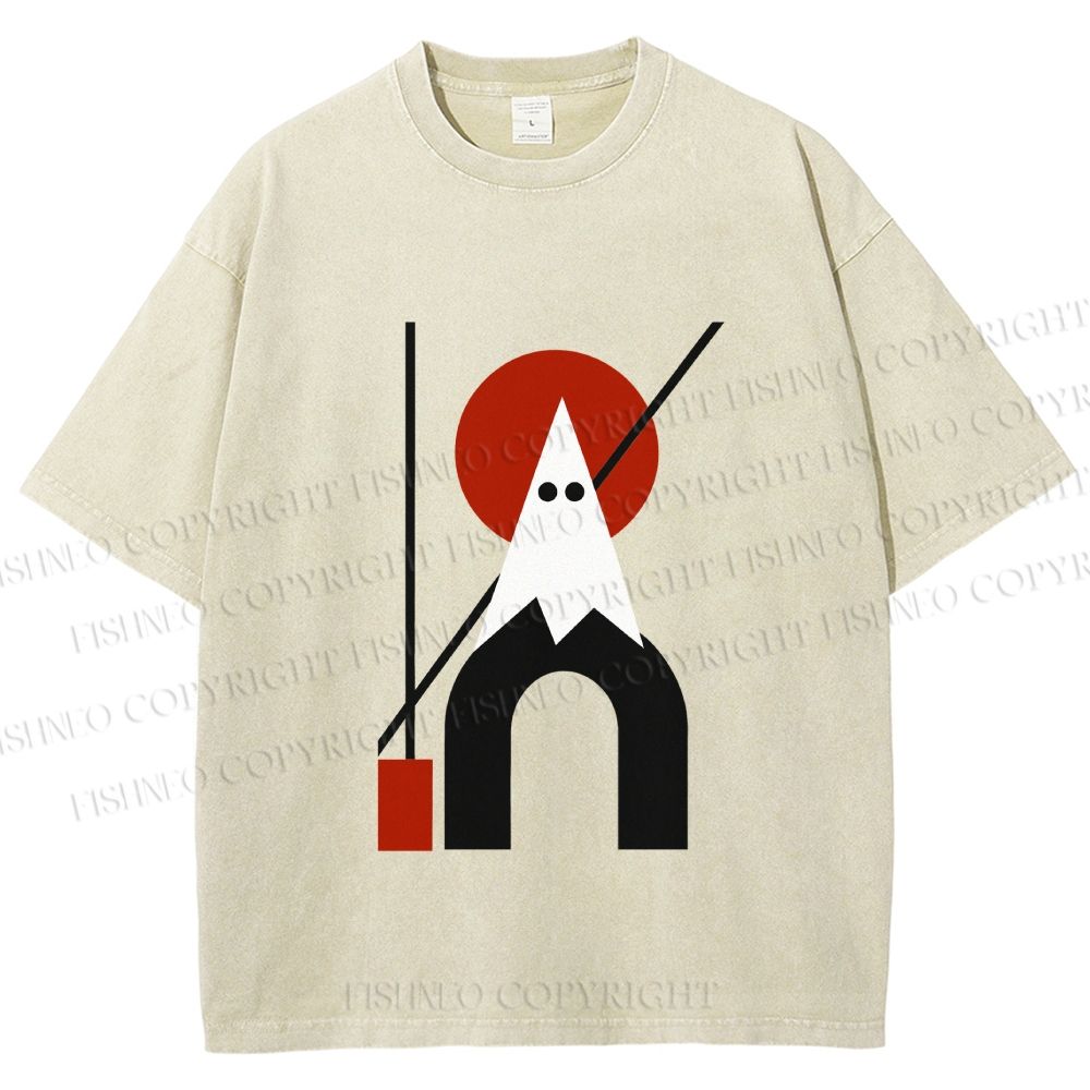 Unisex Bauhaus Halloween Ghost Printed Washed Tee