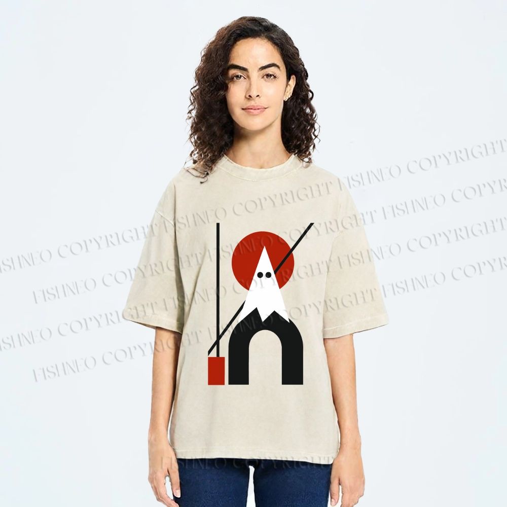 Unisex Bauhaus Halloween Ghost Printed Washed Tee