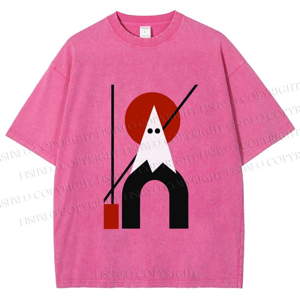 Unisex Bauhaus Halloween Ghost Printed Washed Tee