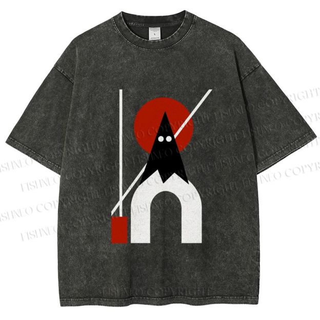 Unisex Bauhaus Halloween Ghost Printed Washed Tee