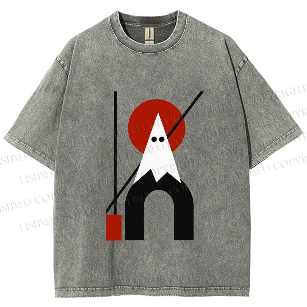 Unisex Bauhaus Halloween Ghost Printed Washed Tee
