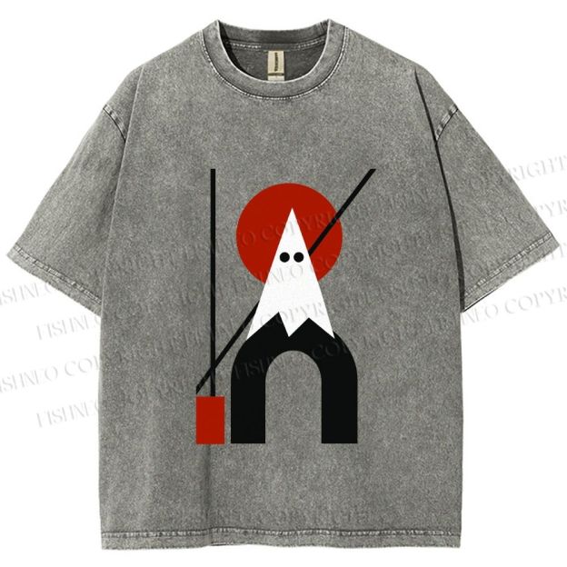 Unisex Bauhaus Halloween Ghost Printed Washed Tee