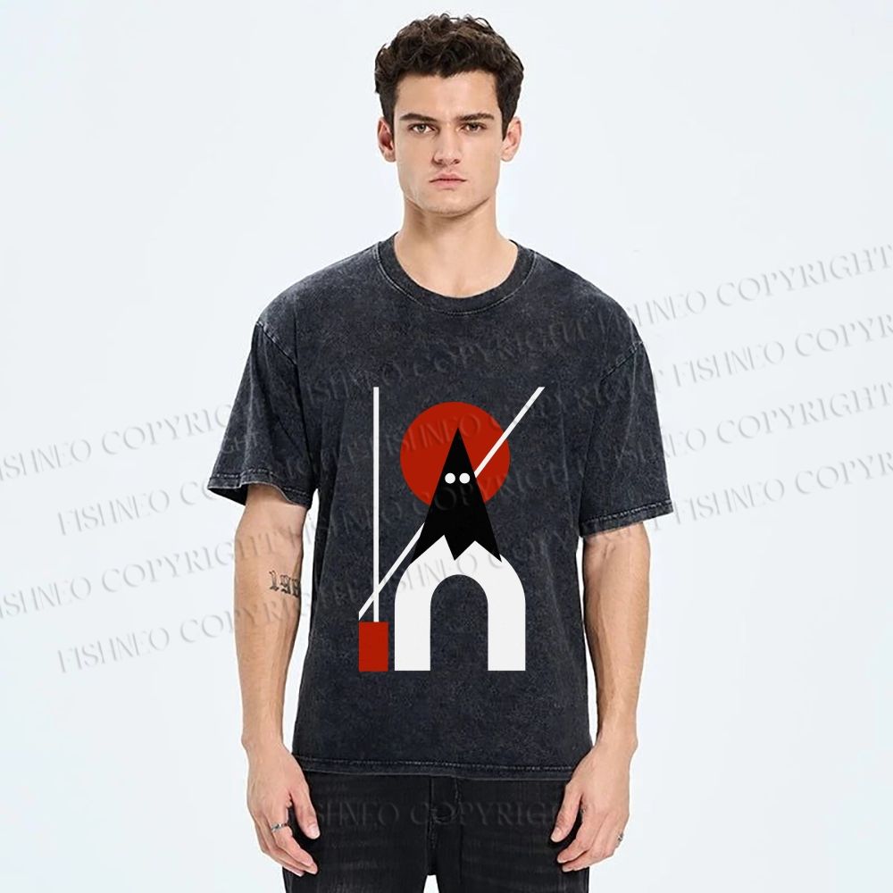Unisex Bauhaus Halloween Ghost Printed Washed Tee