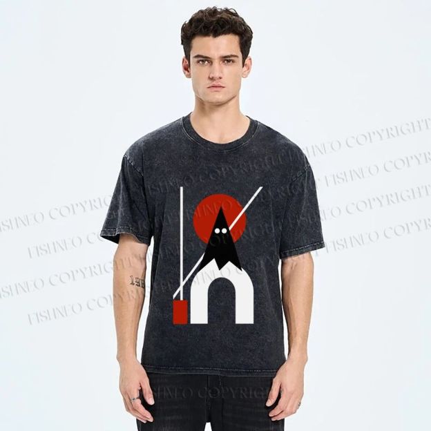 Unisex Bauhaus Halloween Ghost Printed Washed Tee