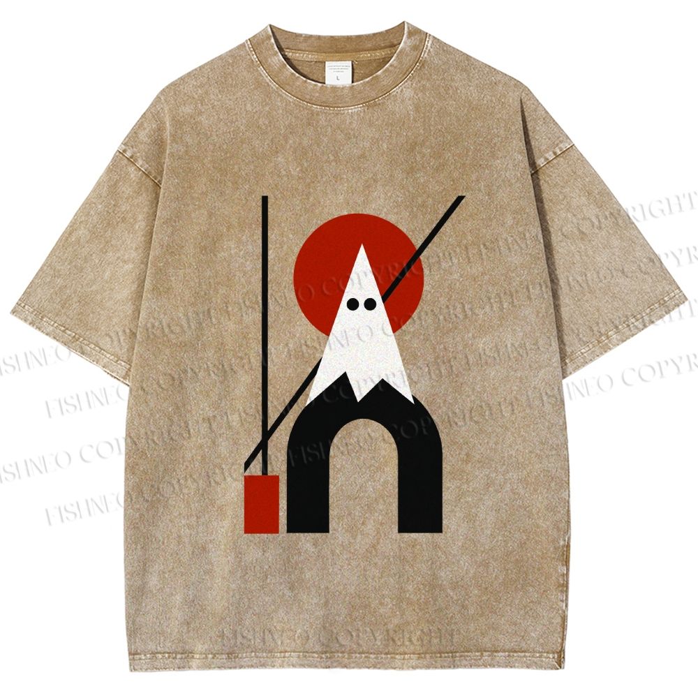 Unisex Bauhaus Halloween Ghost Printed Washed Tee