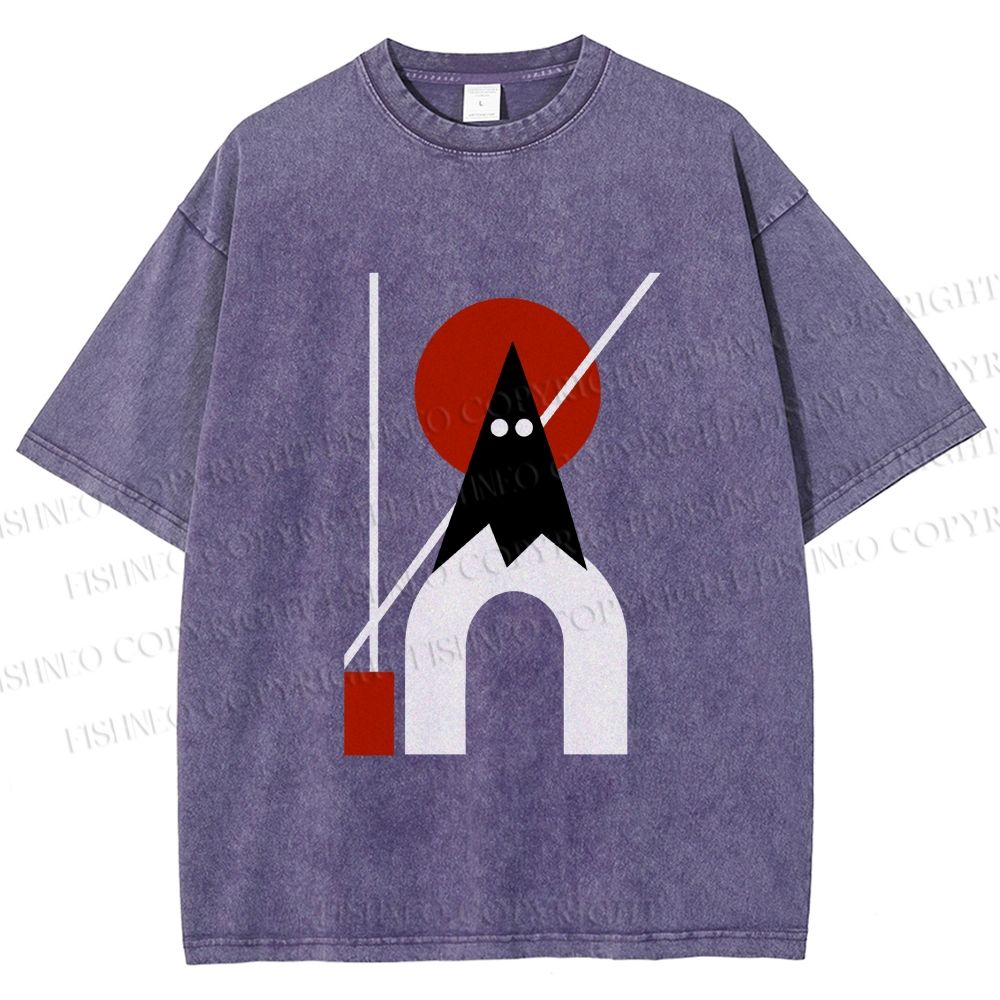 Unisex Bauhaus Halloween Ghost Printed Washed Tee