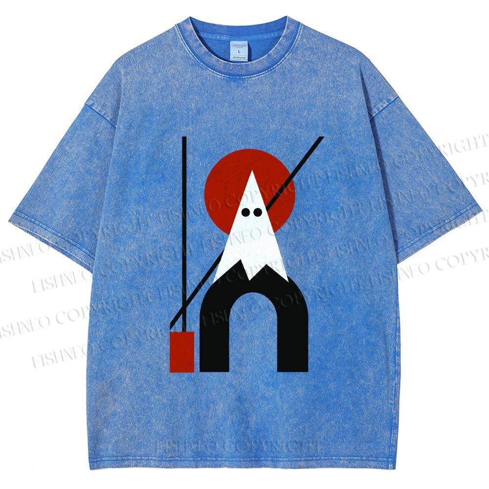 Unisex Bauhaus Halloween Ghost Printed Washed Tee