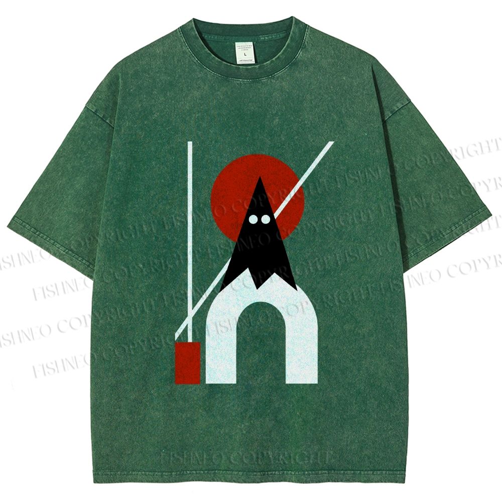 Unisex Bauhaus Halloween Ghost Printed Washed Tee
