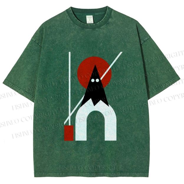Unisex Bauhaus Halloween Ghost Printed Washed Tee
