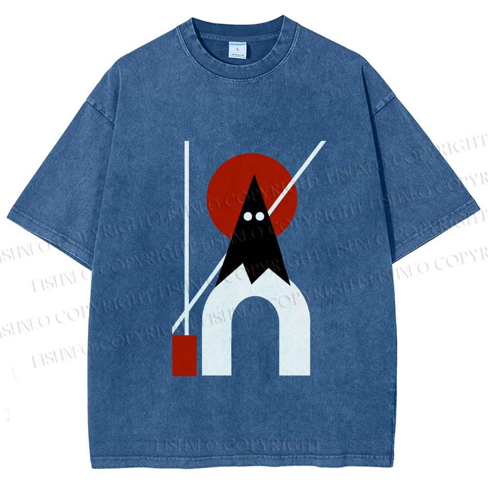 Unisex Bauhaus Halloween Ghost Printed Washed Tee