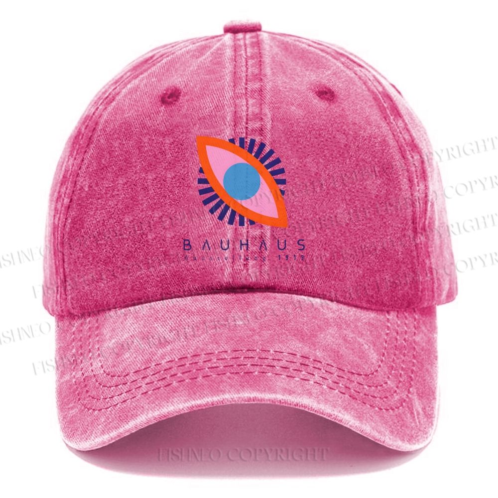 Unisex Vintage Bauhaus Eye Casual Washed Cap