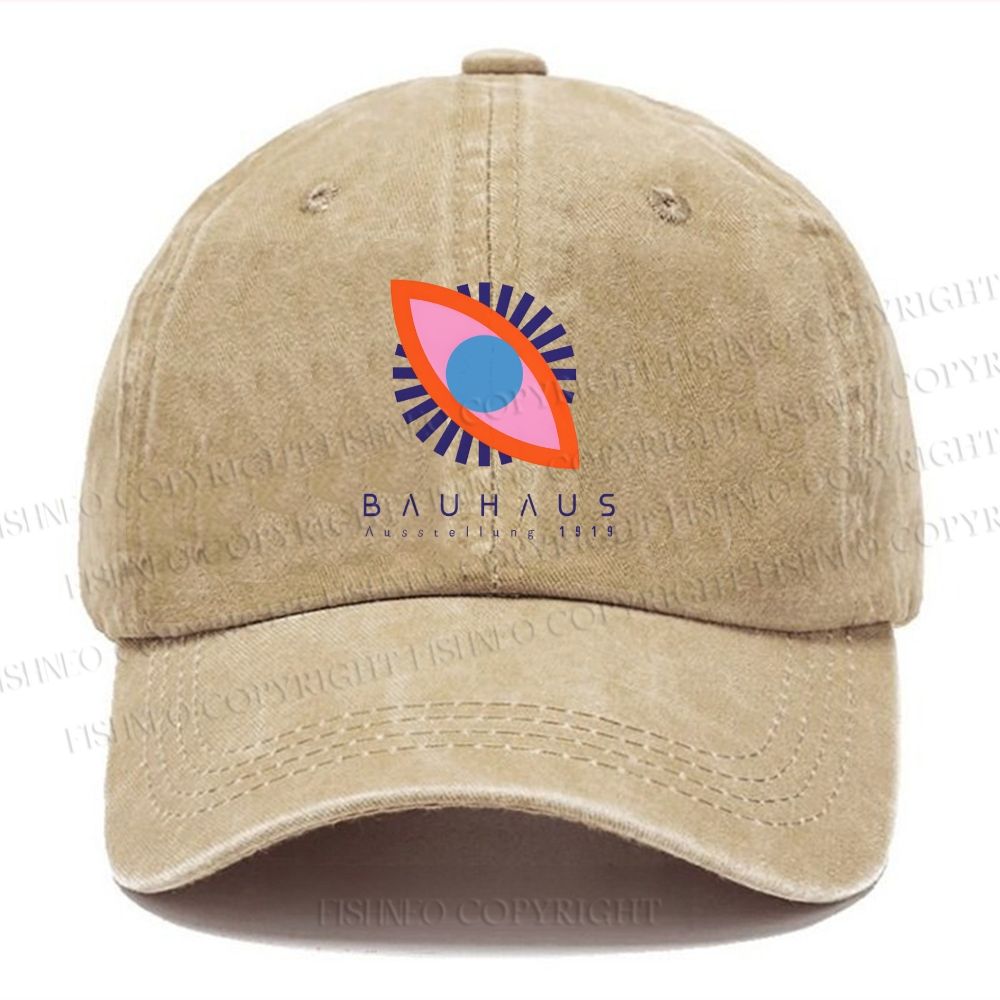 Unisex Vintage Bauhaus Eye Casual Washed Cap