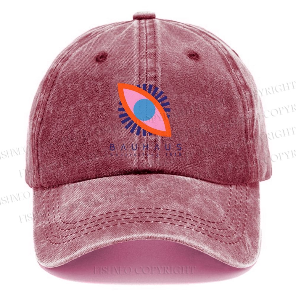 Unisex Vintage Bauhaus Eye Casual Washed Cap