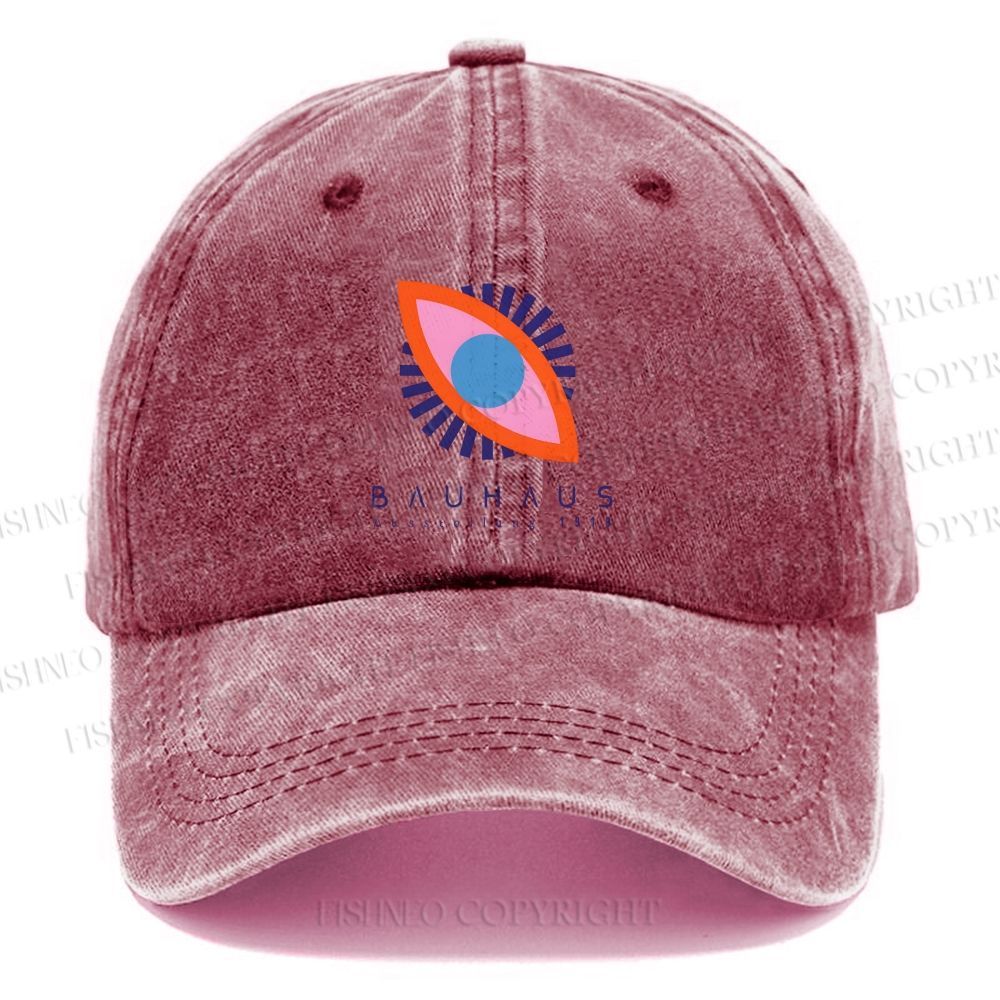 Unisex Vintage Bauhaus Eye Casual Washed Cap