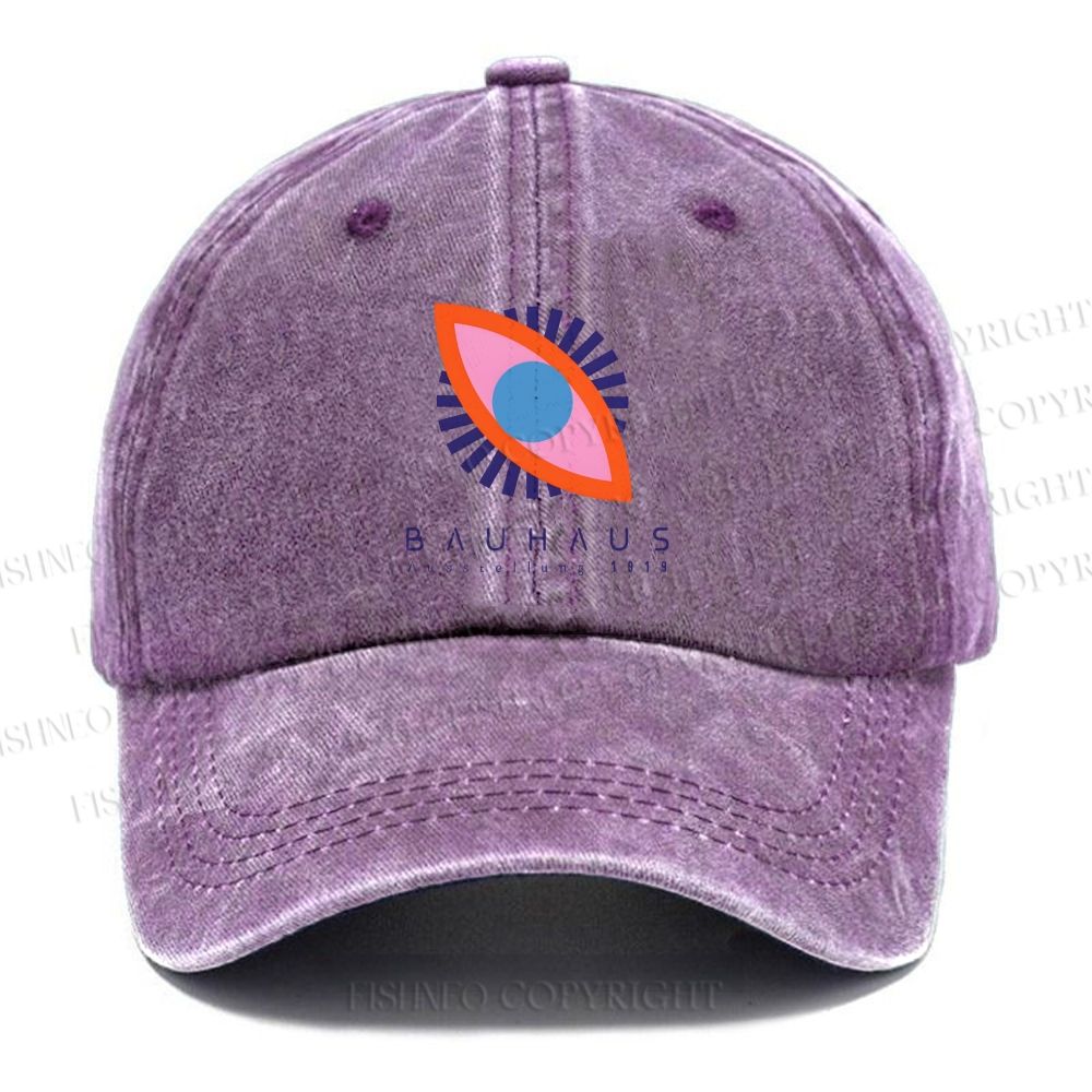 Unisex Vintage Bauhaus Eye Casual Washed Cap