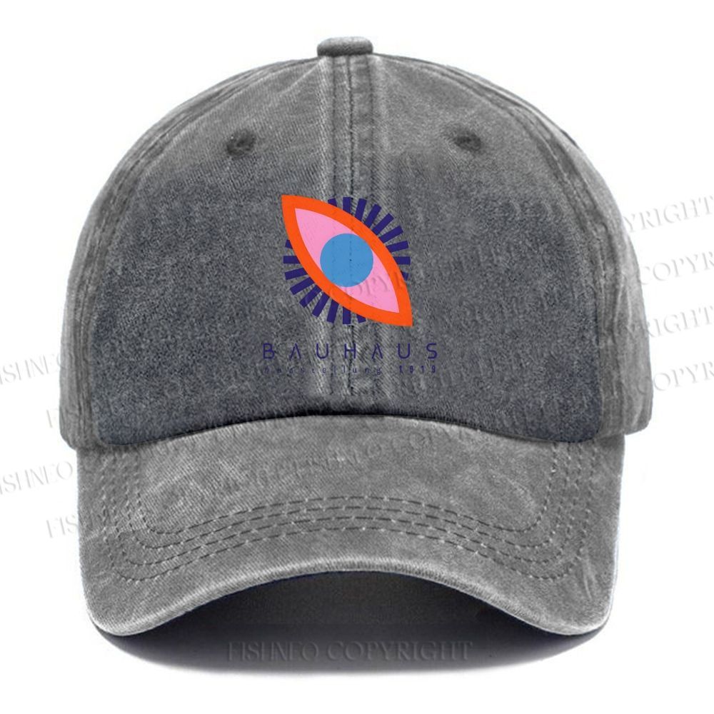 Unisex Vintage Bauhaus Eye Casual Washed Cap