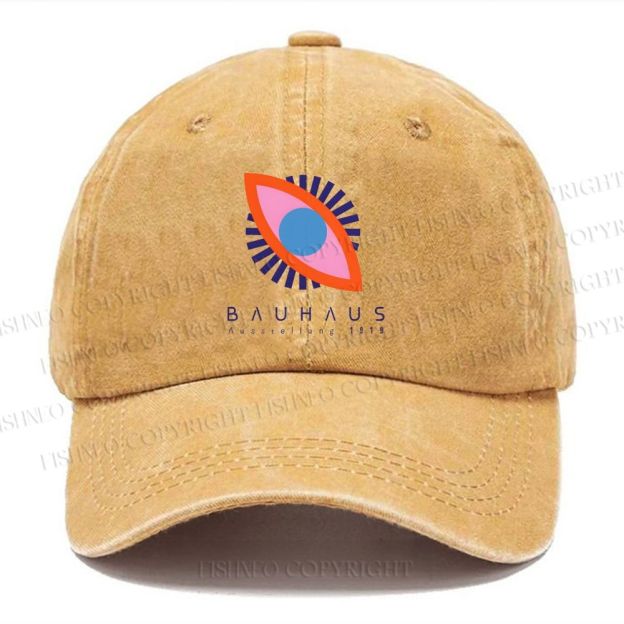 Unisex Vintage Bauhaus Eye Casual Washed Cap