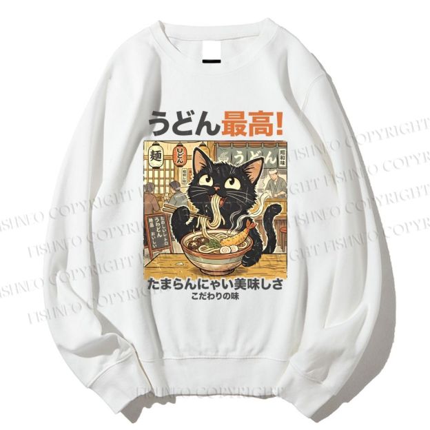 Unisex Ramen Cat Printed Sweatshirt