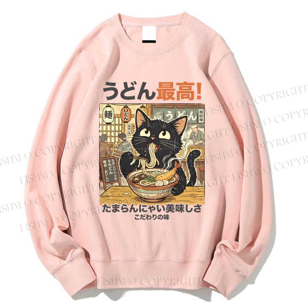 Unisex Ramen Cat Printed Sweatshirt