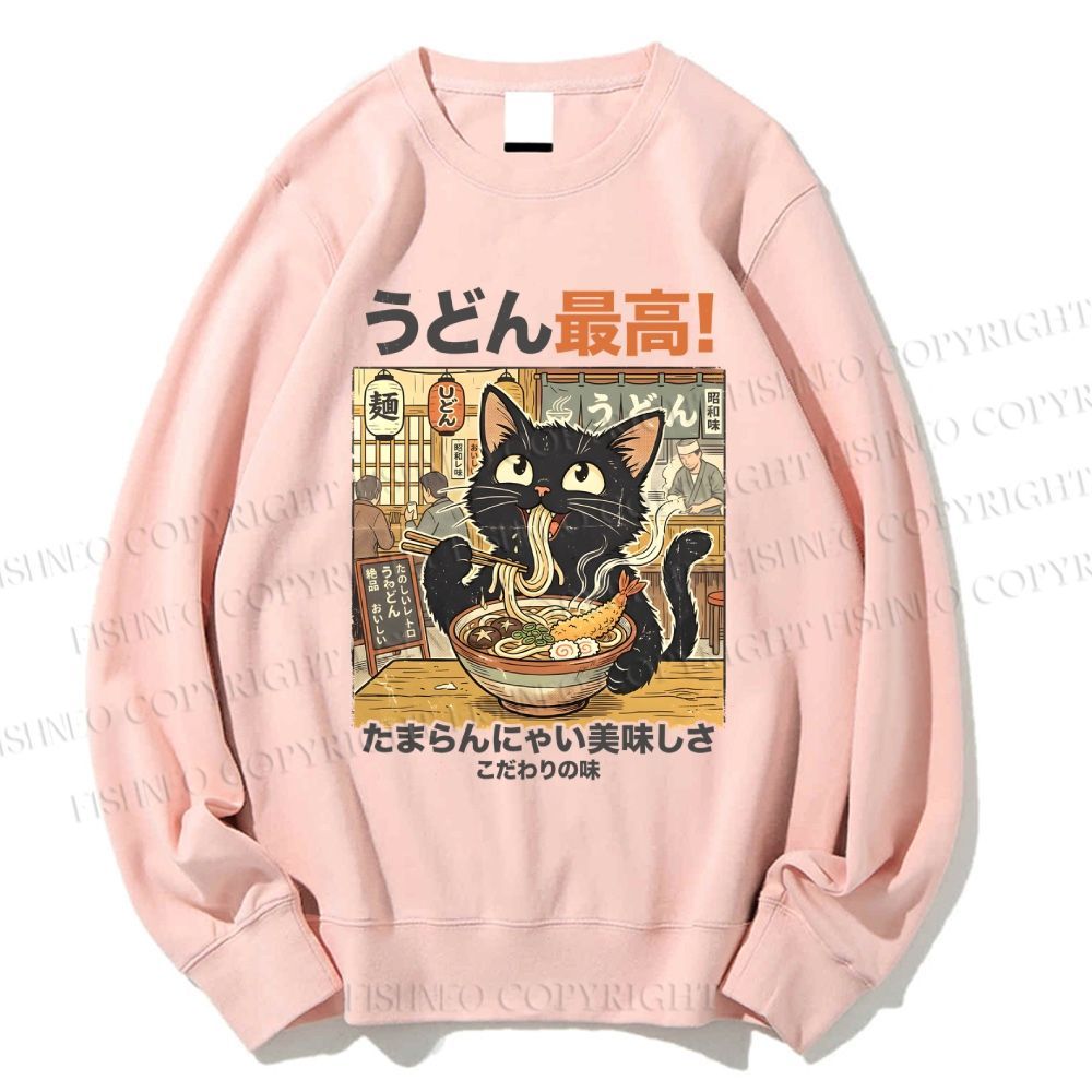 Unisex Ramen Cat Printed Sweatshirt