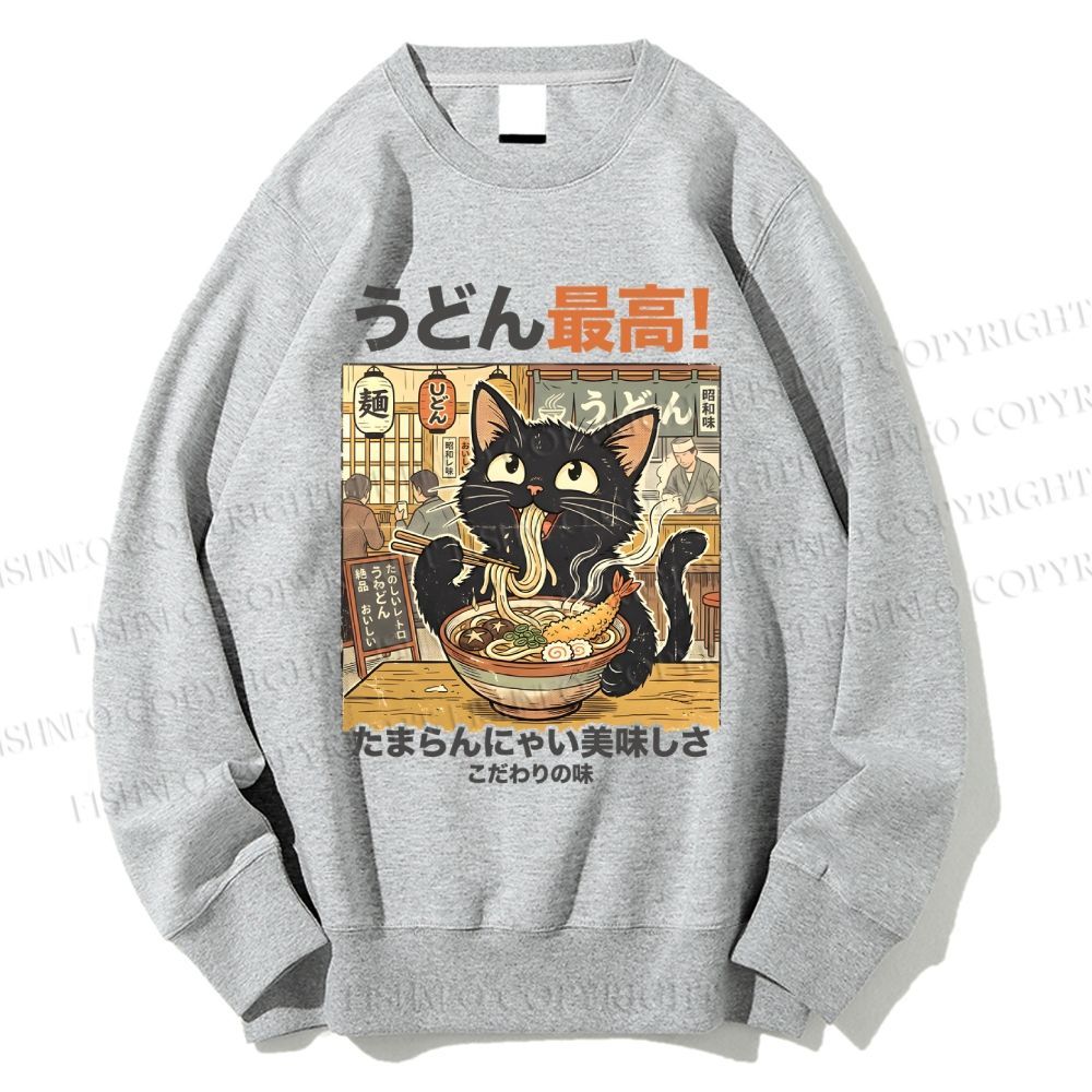 Unisex Ramen Cat Printed Sweatshirt