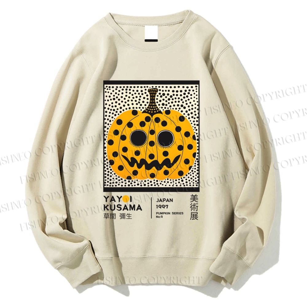 Unisex Yayoi Kusama Halloween Pumpkin Printed Sweatshirt