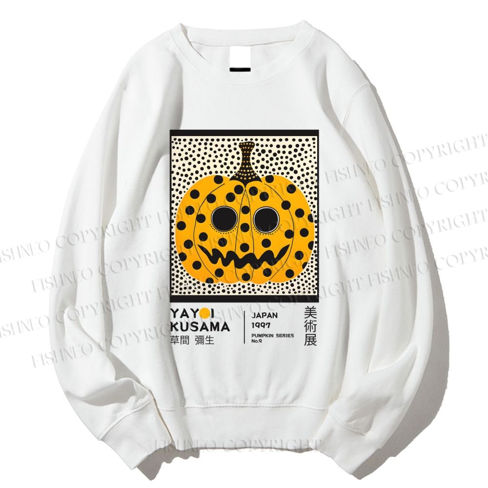 Unisex Yayoi Kusama Halloween Pumpkin Printed Sweatshirt